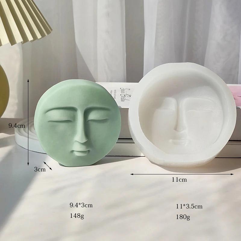 Craft peaceful, meditative candles with our Circular Face with Closed Eyes Silicone Mould. Perfect for adding a touch of tranquility and elegance to your decor.