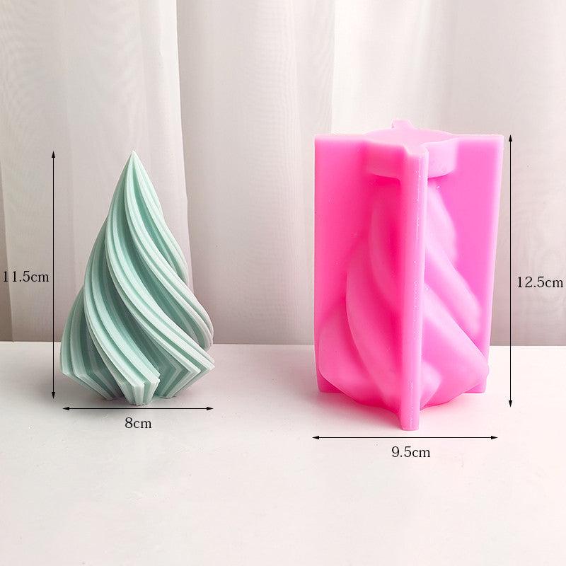 Cone Candle Mould DIY Christmas Tree Geometric Striped Aromatherapy Candle Mould Décor Gift Candles Moulds