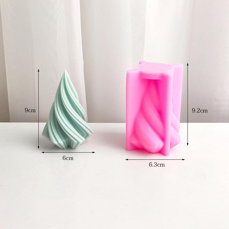 Cone Candle Mould DIY Christmas Tree Geometric Striped Aromatherapy Candle Mould Décor Gift Candles Moulds