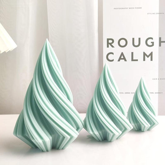 Cone Candle Mould DIY Christmas Tree Geometric Striped Aromatherapy Candle Mould Décor Gift Candles Moulds