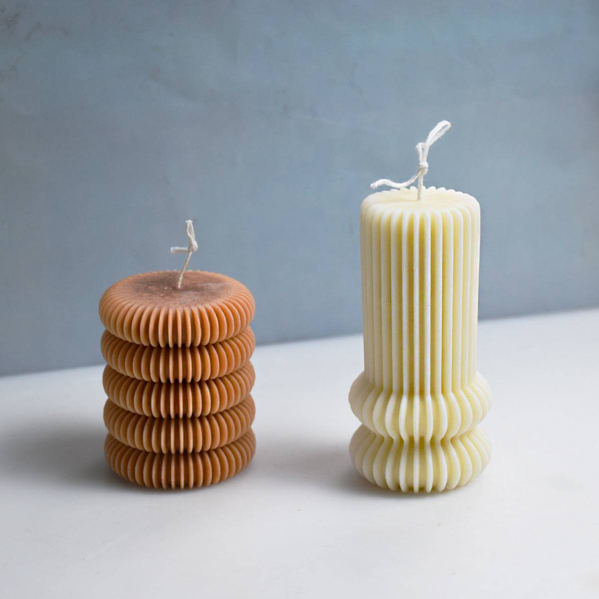 Craft Elegant Striped Candles: DIY Striped Column Candle Silicone Mould Candles Moulds