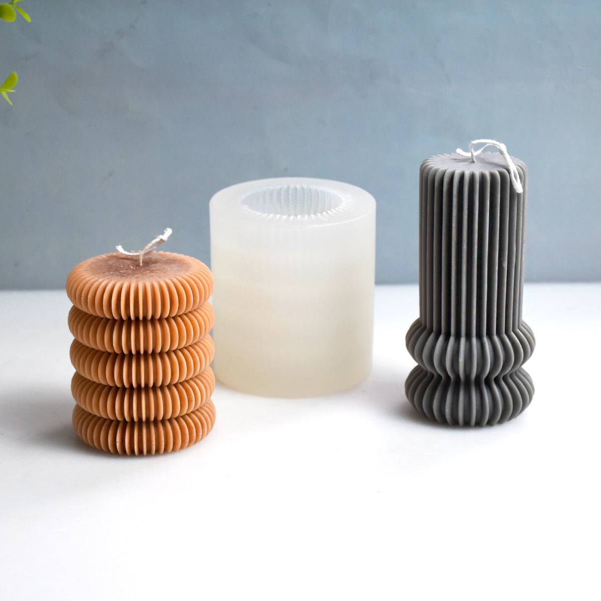 Craft Elegant Striped Candles: DIY Striped Column Candle Silicone Mould Candles Moulds