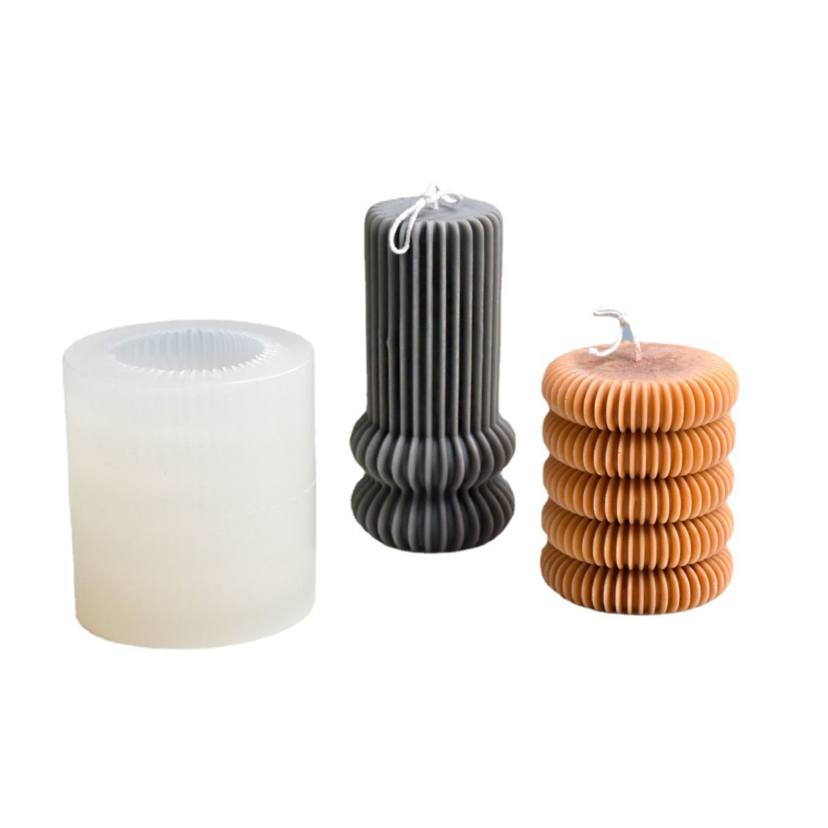 Craft Elegant Striped Candles: DIY Striped Column Candle Silicone Mould Candles Moulds
