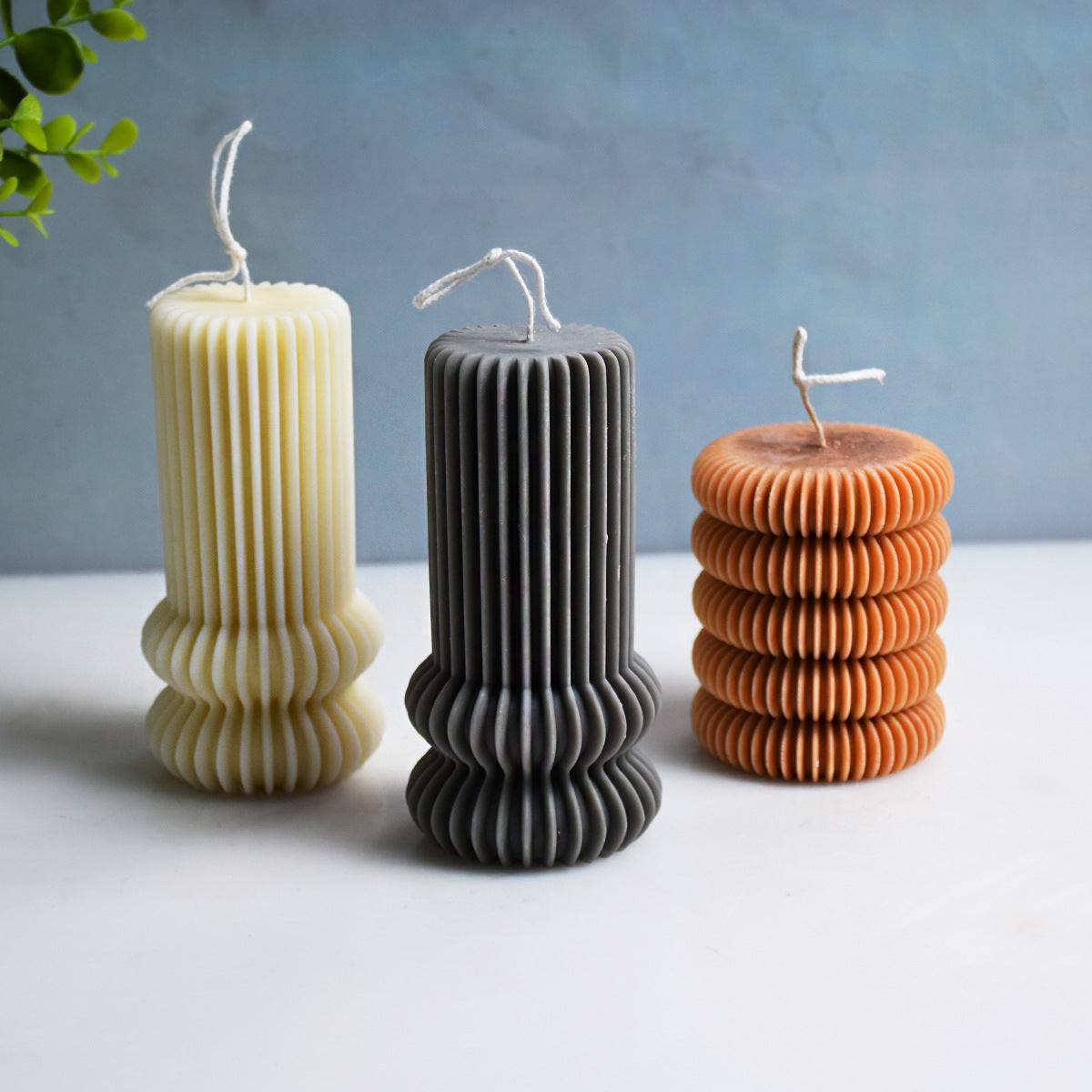 Craft Elegant Striped Candles: DIY Striped Column Candle Silicone Mould Candles Moulds