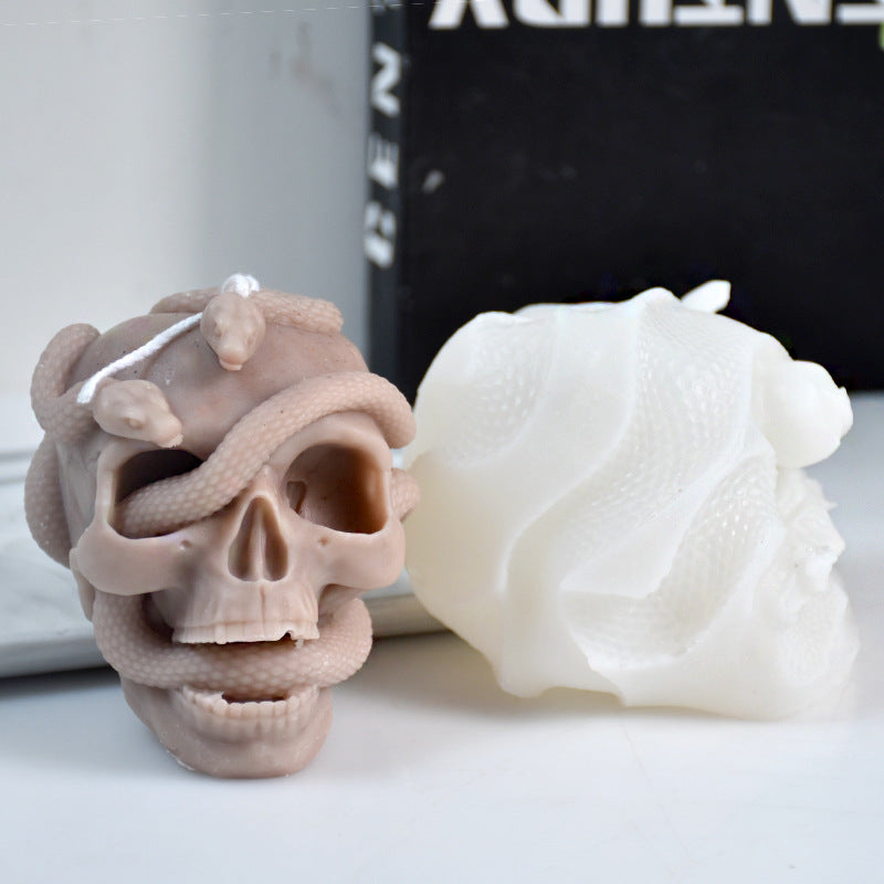 Craft Haunting Halloween Candles with Snake Winding Skull Mould | DIY Candles Moulds