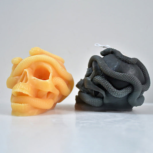 Craft Haunting Halloween Candles with Snake Winding Skull Mould | DIY Candles Moulds