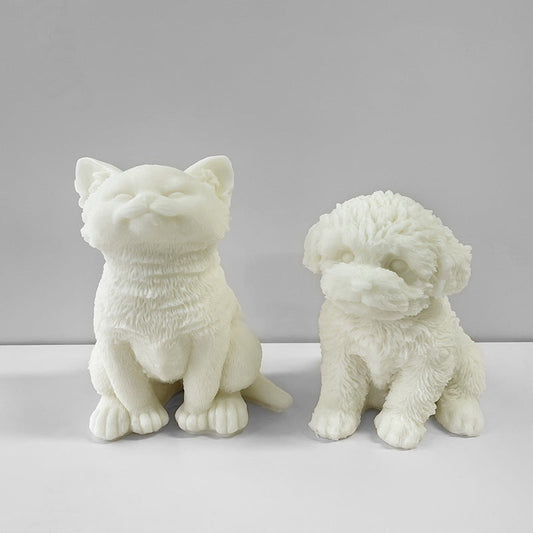 Craft Heartwarming Candles with Large Sitting Cat and Puppy Mould | Buy Now! Candles Moulds