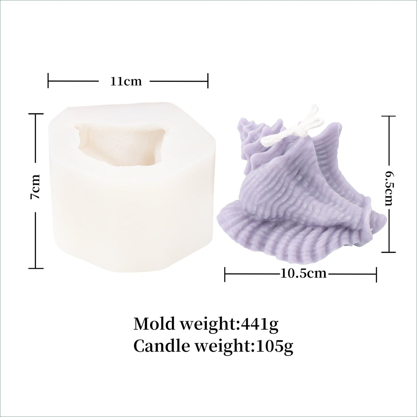 Craft Serenity at Home with Our Conch Candle Silicone Mould - Embrace Oceanic Tranquility! Candles Moulds