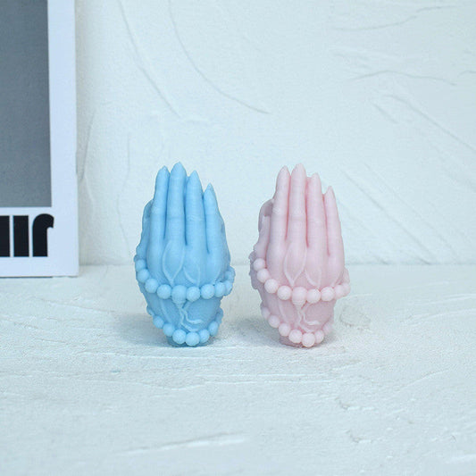 Craft Spooky 3D Skull Beads with Gesture Prayer Hand Mould Candles Moulds