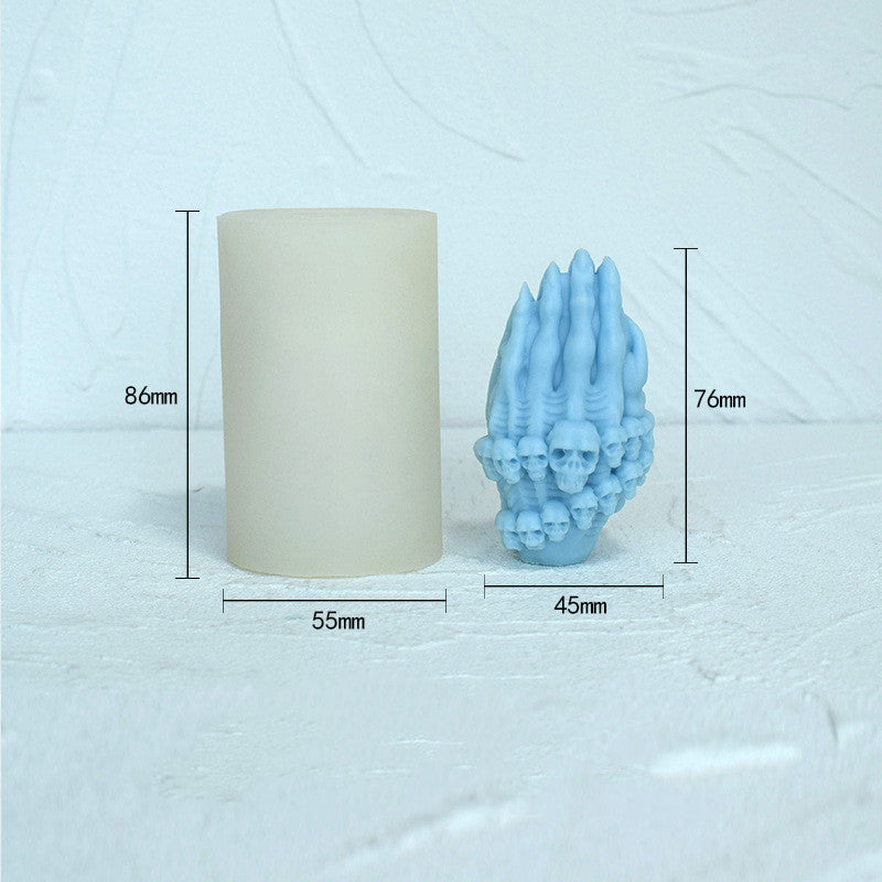 Craft Spooky 3D Skull Beads with Gesture Prayer Hand Mould Candles Moulds