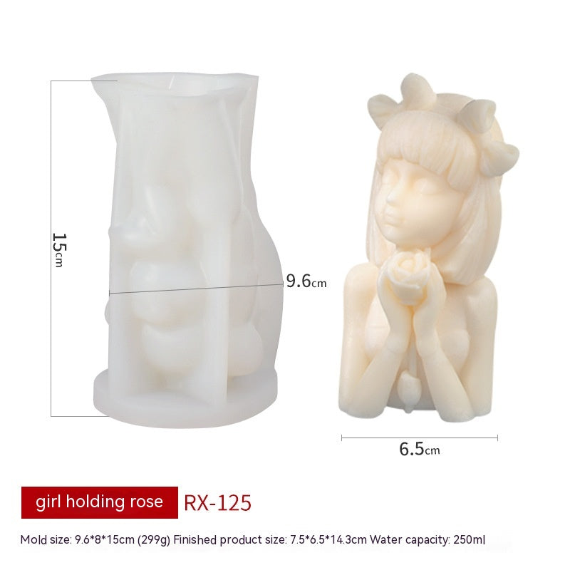 Craft Timeless Beauty: Stylish Retro Girl Portraits Candle Mould Candles Moulds