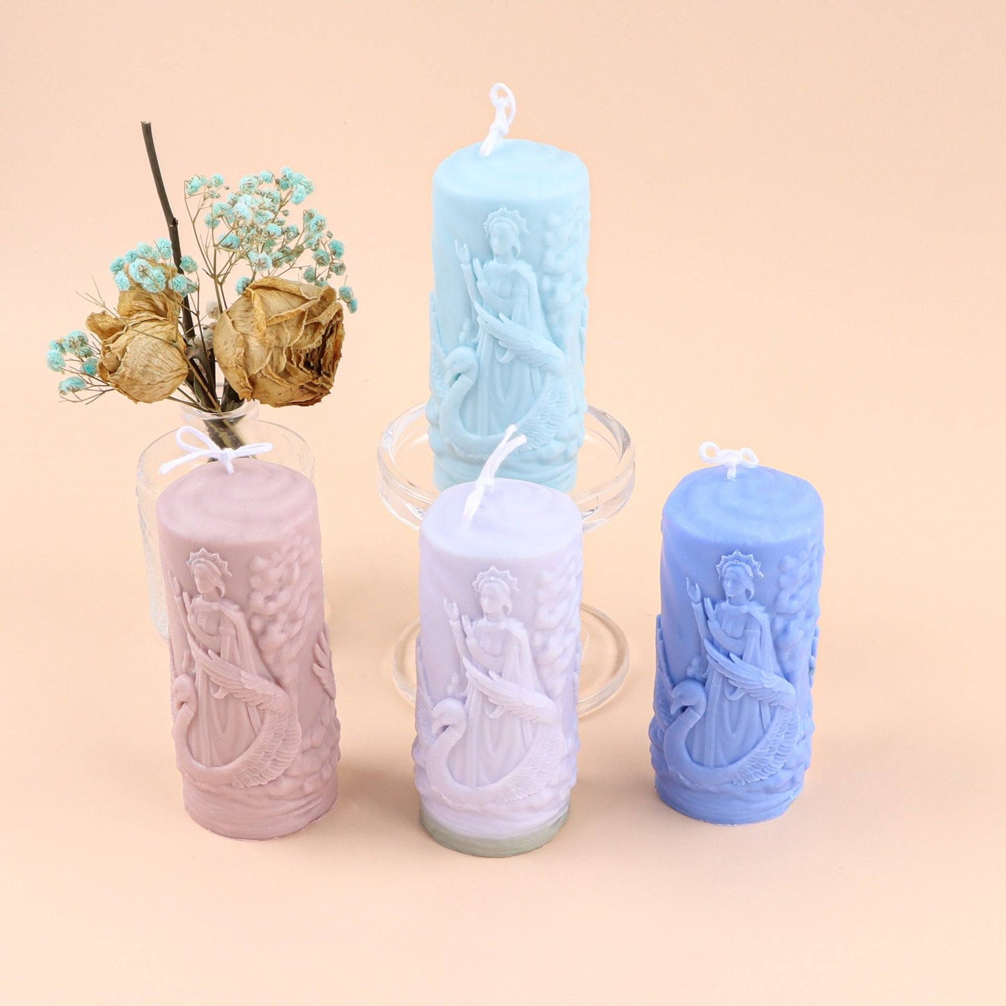 Create Divine Candles with Embossed Goddess Pillar Silicone Candle Mould Candles Moulds