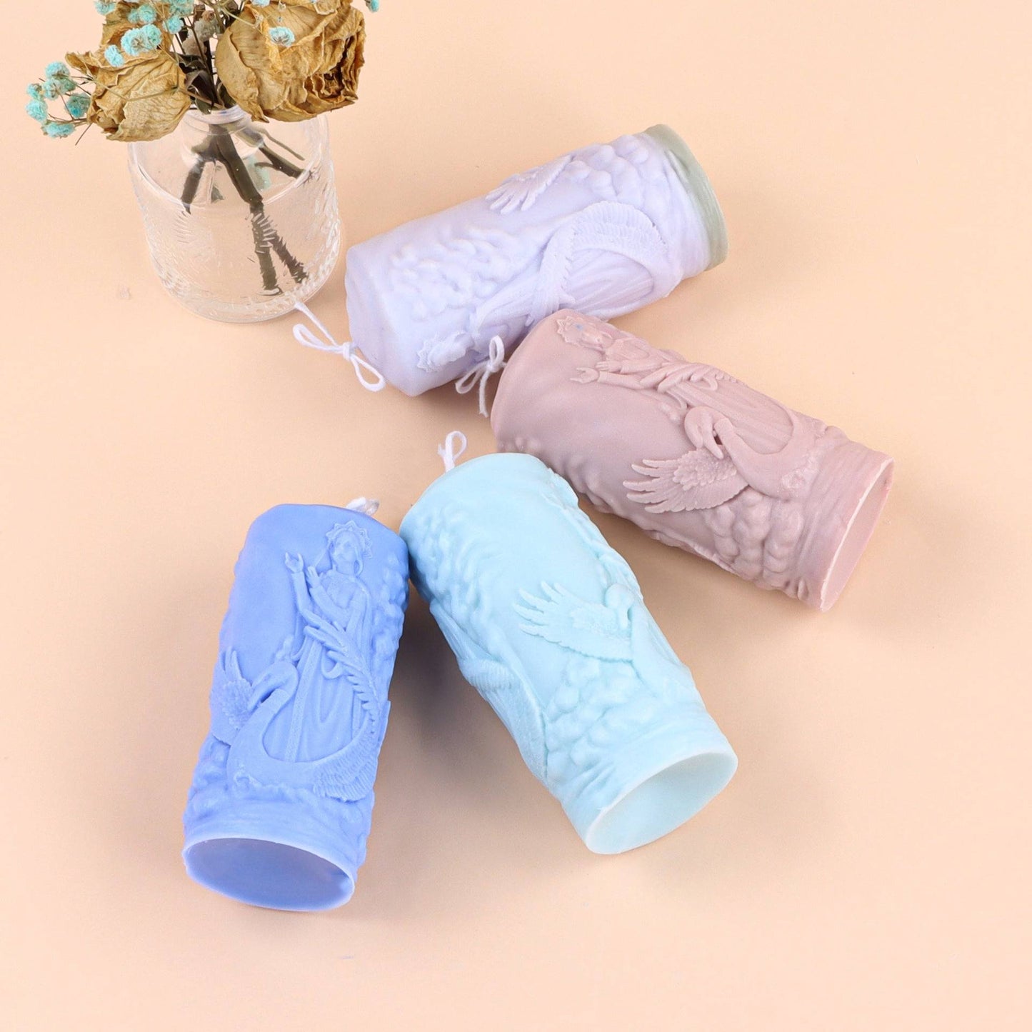 Create Divine Candles with Embossed Goddess Pillar Silicone Candle Mould Candles Moulds
