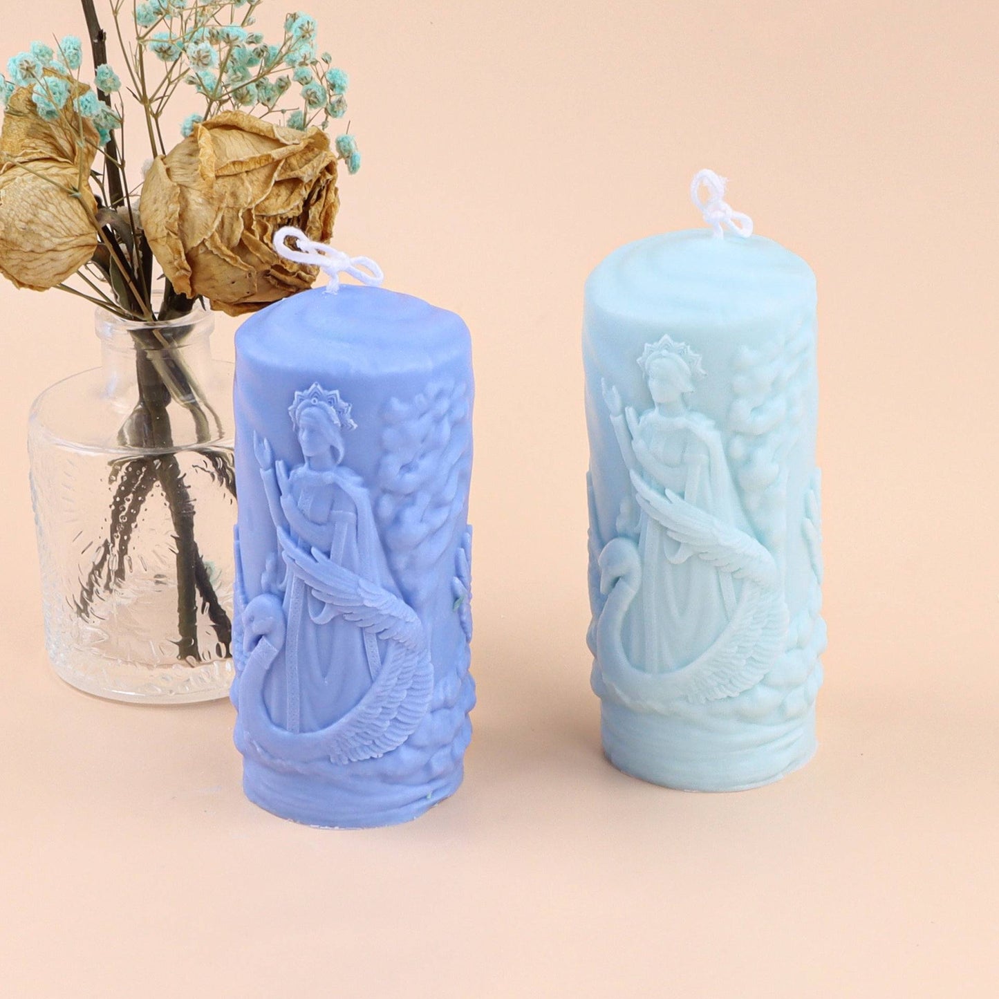 Create Divine Candles with Embossed Goddess Pillar Silicone Candle Mould Candles Moulds