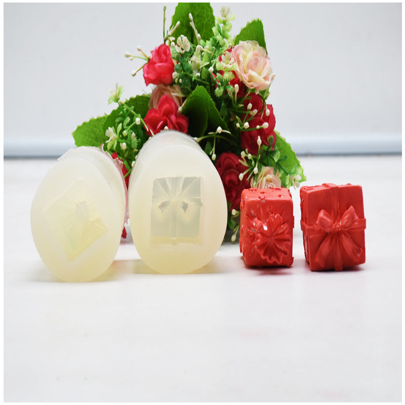 Create Elegant Gift Box Scented Candles with our Fondant Gift Box Silicone Mould Candles Moulds