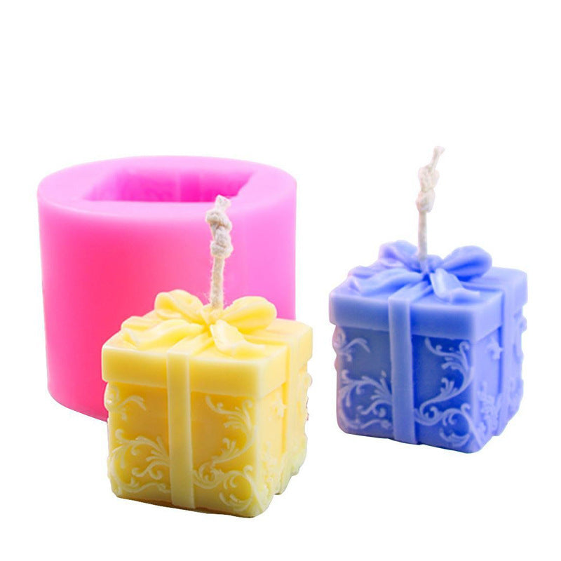 Create Elegant Gift Box Scented Candles with our Fondant Gift Box Silicone Mould Candles Moulds