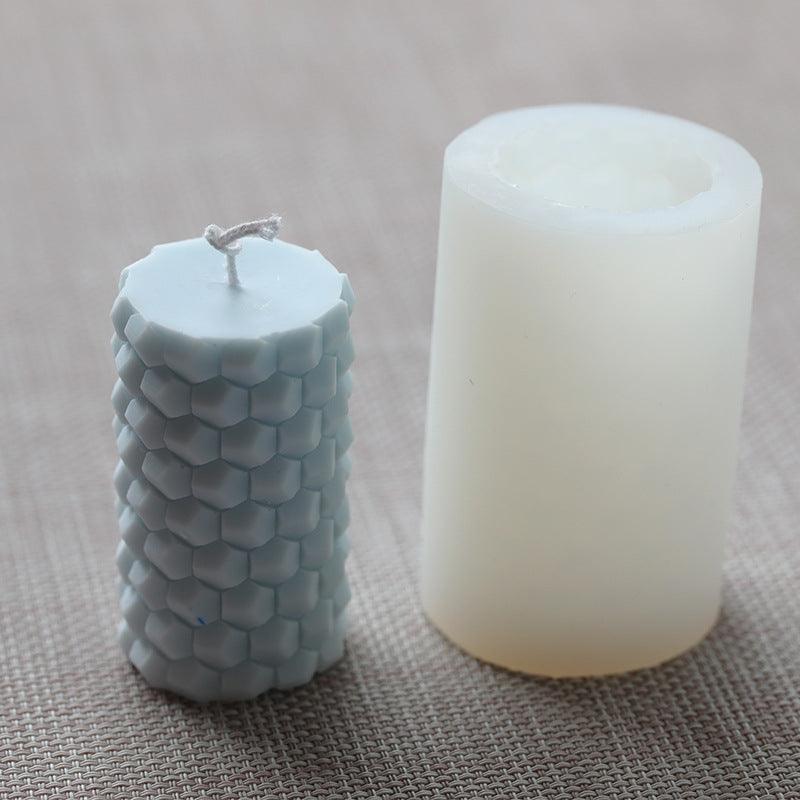 Creative Cylindrical Honeycomb Silicone Candle Mould Candles Moulds
