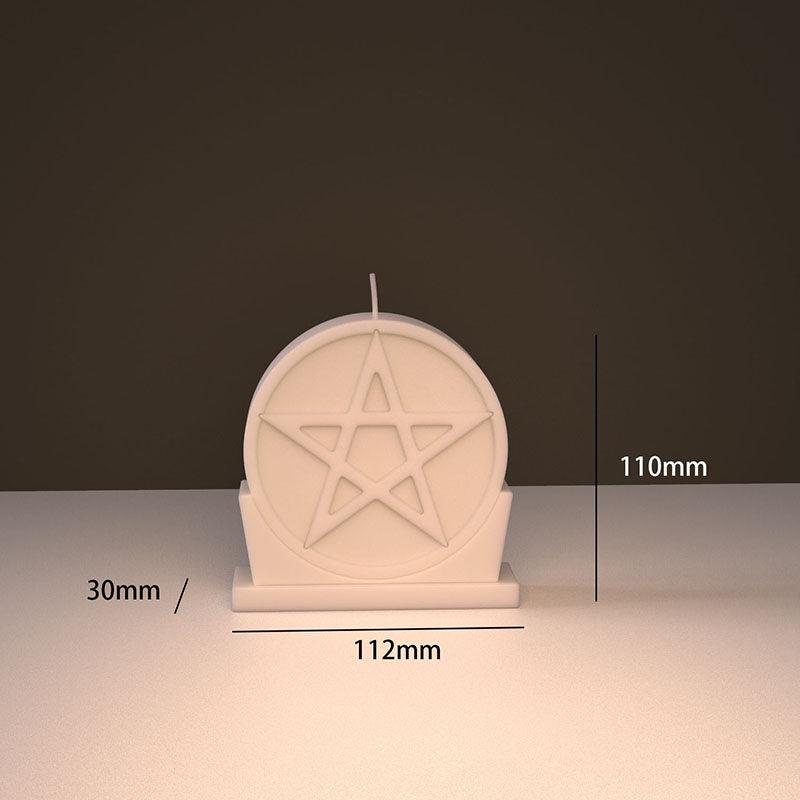 Creative Star And Moon Candle Mould Handmade Lucky Pentagram Candle Tabletop Decoration Silicone Mould Candles Moulds
