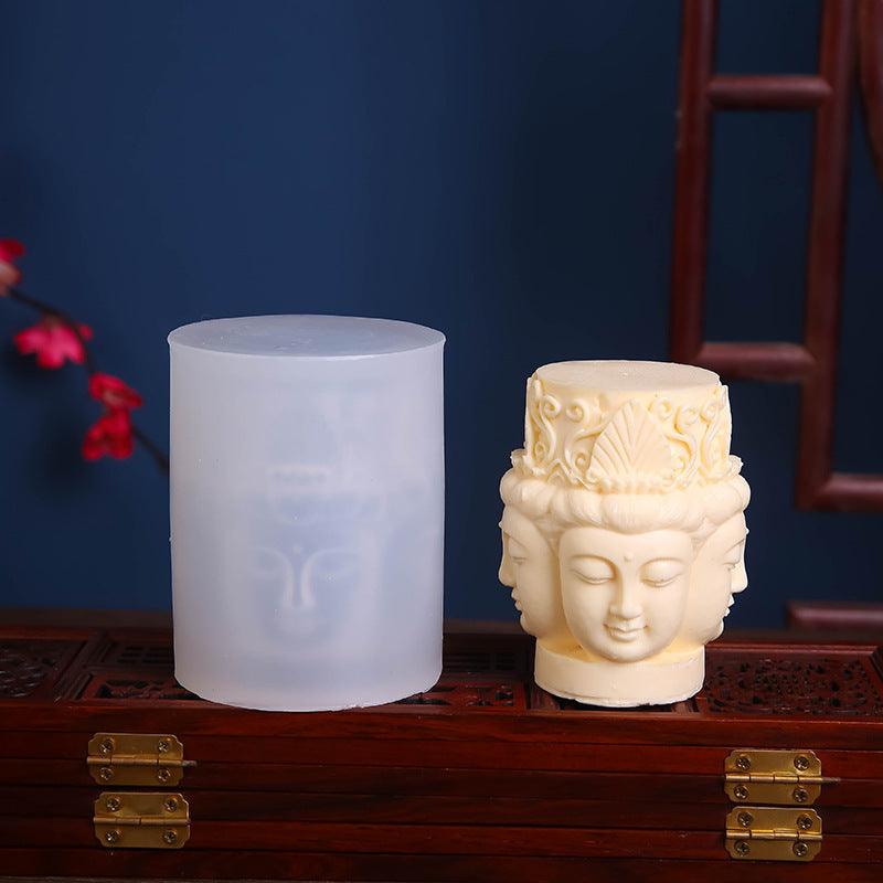 Creative Three-dimensional Buddha Statue Silicone Mould Candles Moulds