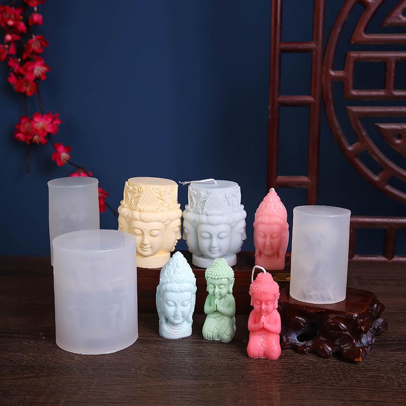Creative Three-dimensional Buddha Statue Silicone Mould Candles Moulds