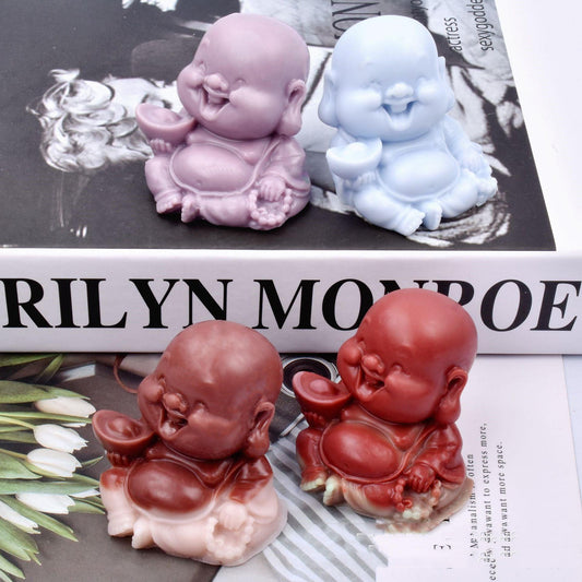 Cute Bald Little Monk Candle Mould Candles Moulds