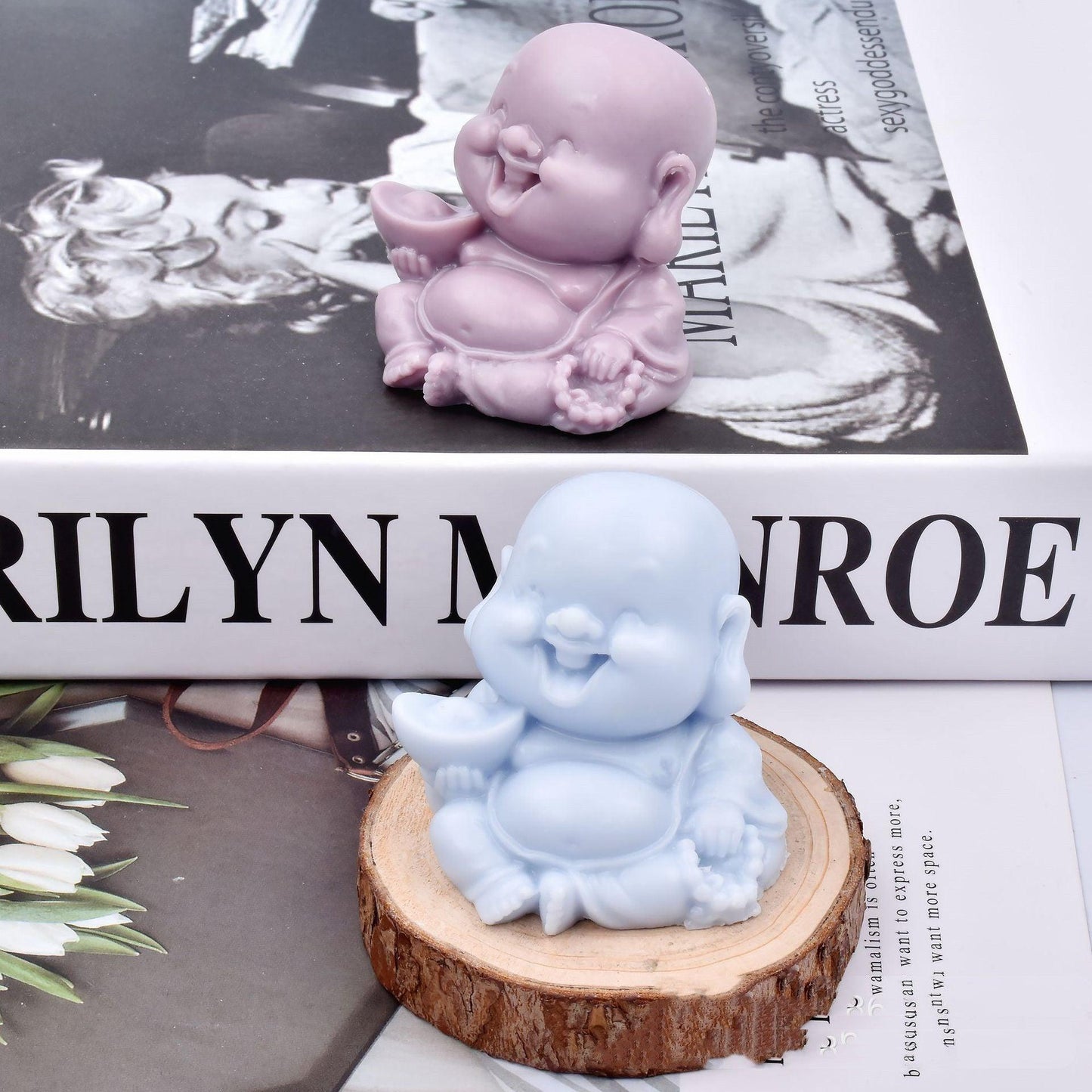 Cute Bald Little Monk Candle Mould Candles Moulds