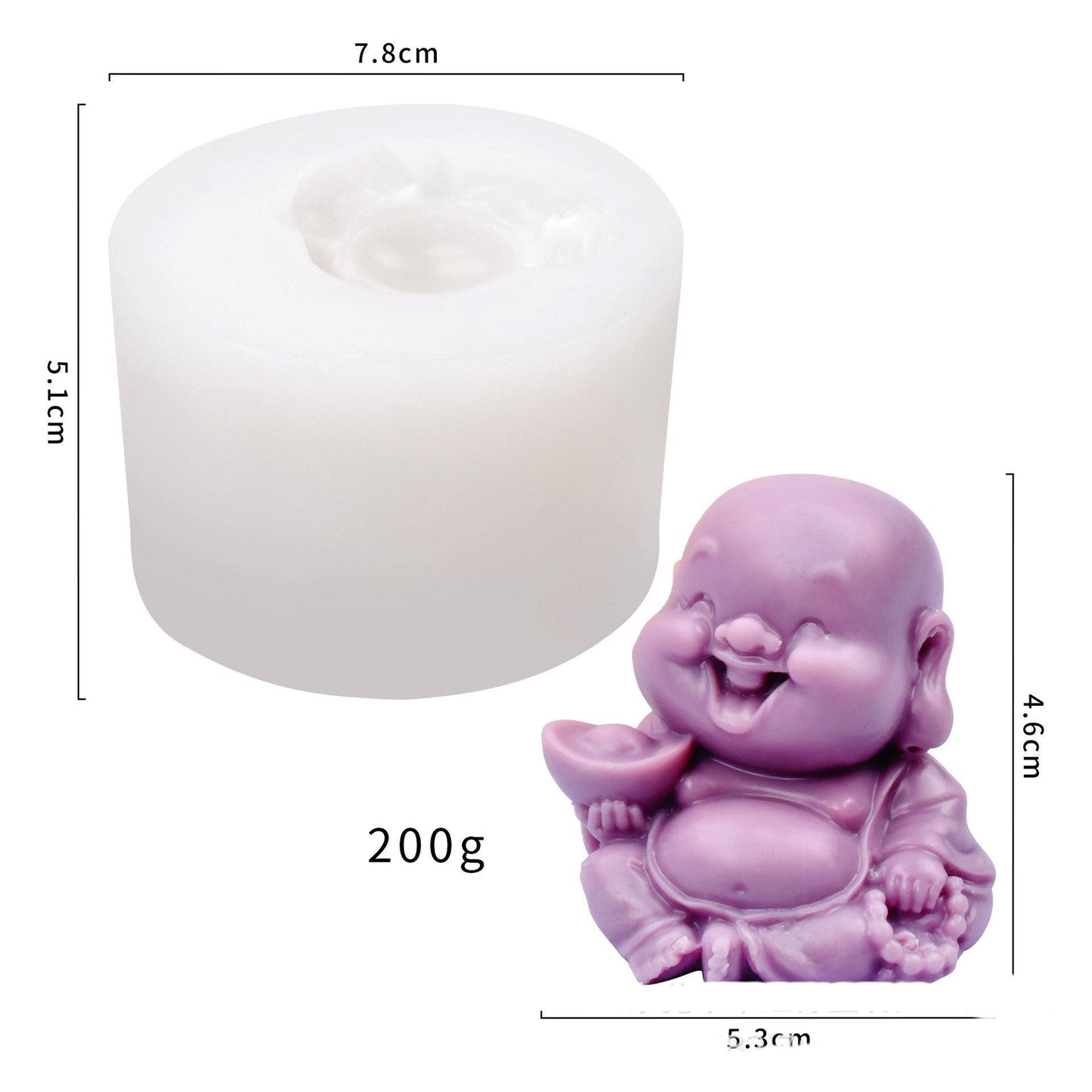 Cute Bald Little Monk Candle Mould Candles Moulds