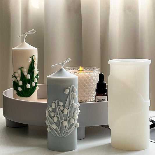 Cylindrical Lily of the Valley Candle Mould
