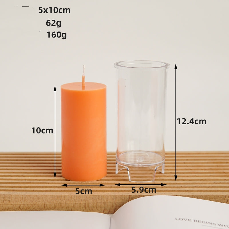 DIY Cylindrical Aromatherapy Candle Mould Acrylic PC Plastic Candles Moulds