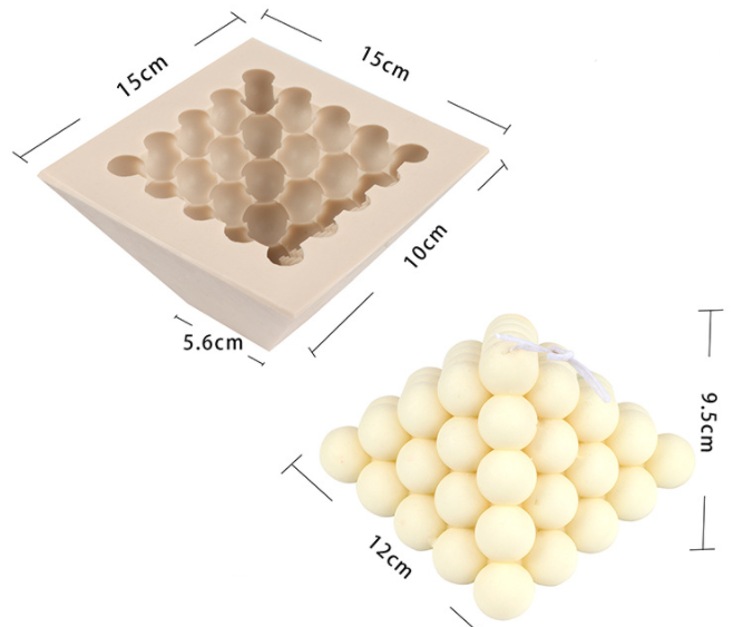 DIY Rubik's Cube Candle Mould - 15 Ball Rectangle & Square Enlarged Cube for Aromatherapy Candles Candles Moulds