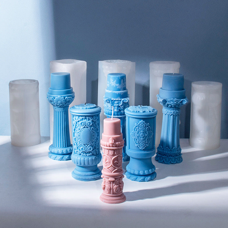 Enhance Your Space with Roman Column Aromatherapy Candle | Fragrant Stones Mould Candles Moulds