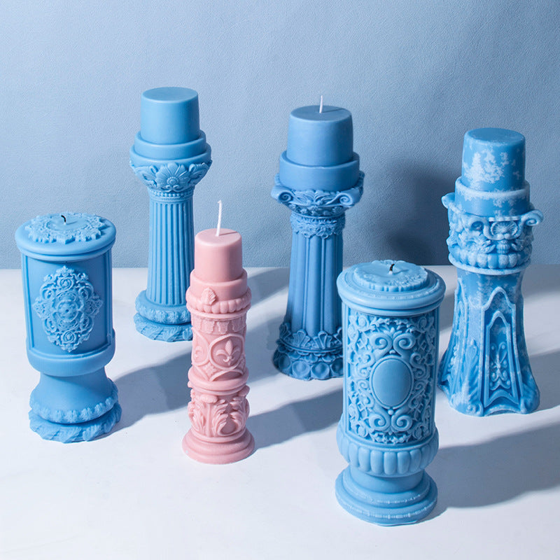 Enhance Your Space with Roman Column Aromatherapy Candle | Fragrant Stones Mould Candles Moulds