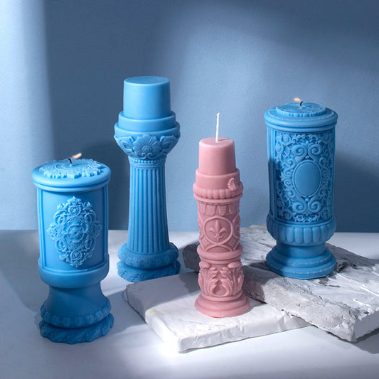 Enhance Your Space with Roman Column Aromatherapy Candle | Fragrant Stones Mould Candles Moulds