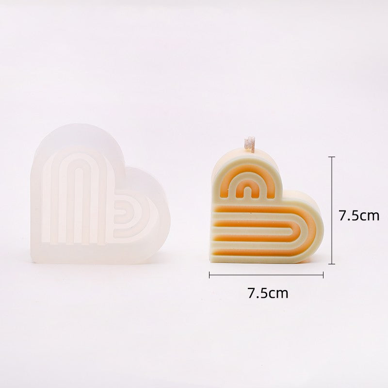 Geometric Circular Love Silicone Candle Mould | Create Unique Candles Candles Moulds
