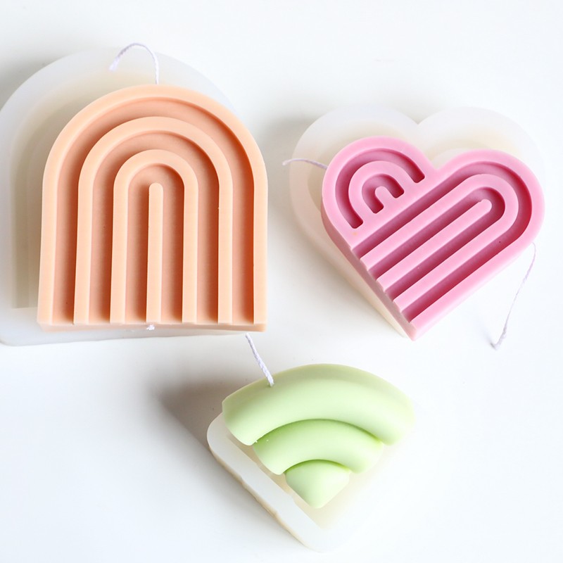 Geometric Circular Love Silicone Candle Mould | Create Unique Candles Candles Moulds