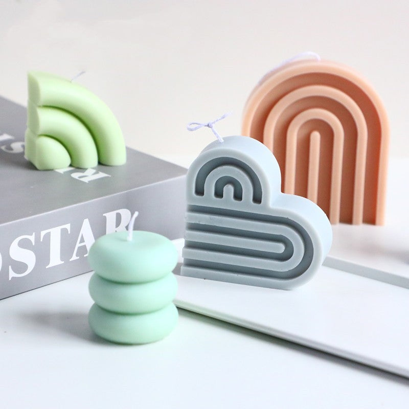 Geometric Circular Love Silicone Candle Mould | Create Unique Candles Candles Moulds