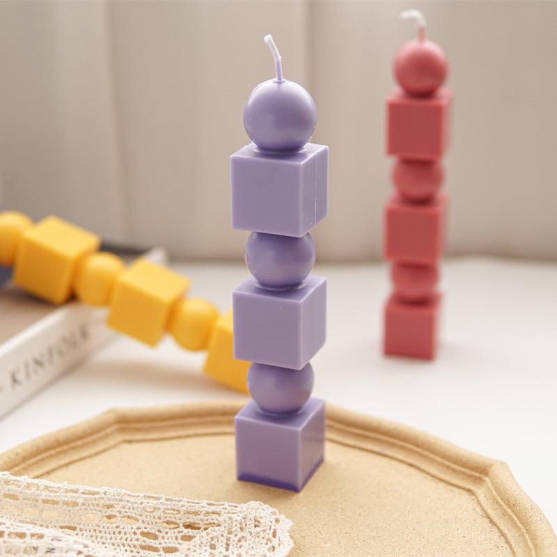 Geometric Columnar Cylinder Stack Candle Mould Candles Moulds