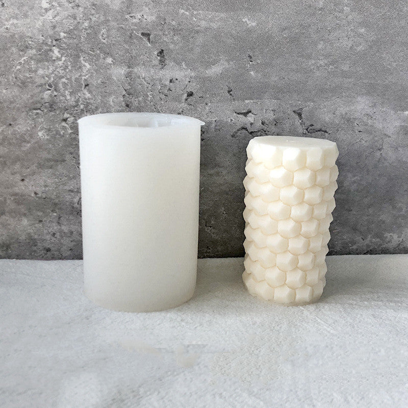 Geometric Cylindrical Diamond hole and Honeycomb Silicone Candle Mould Candles Moulds