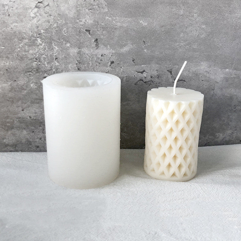 Geometric Cylindrical Diamond hole and Honeycomb Silicone Candle Mould Candles Moulds