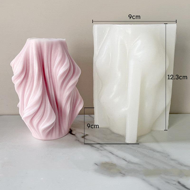 Geometric Irregular Wave Pattern Rotating Scented Candle Silicone Mould Candles Moulds