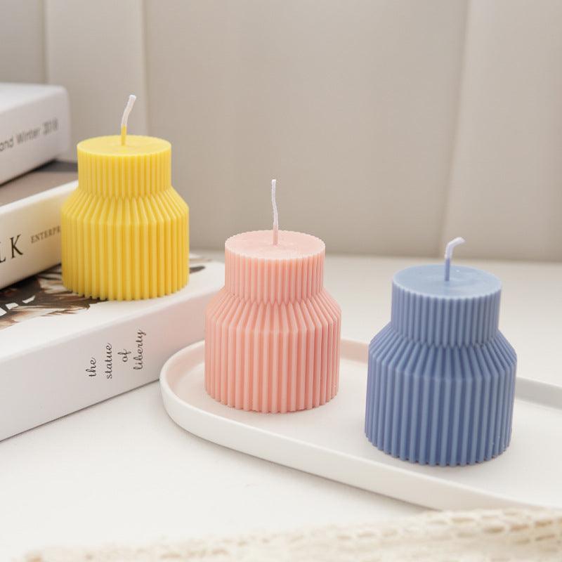 Geometric Pinstripe Apex Candle Plastic Mould Candles Moulds