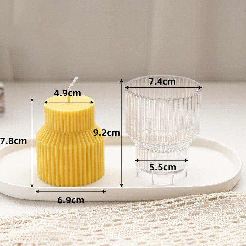 Geometric Pinstripe Apex Candle Plastic Mould Candles Moulds