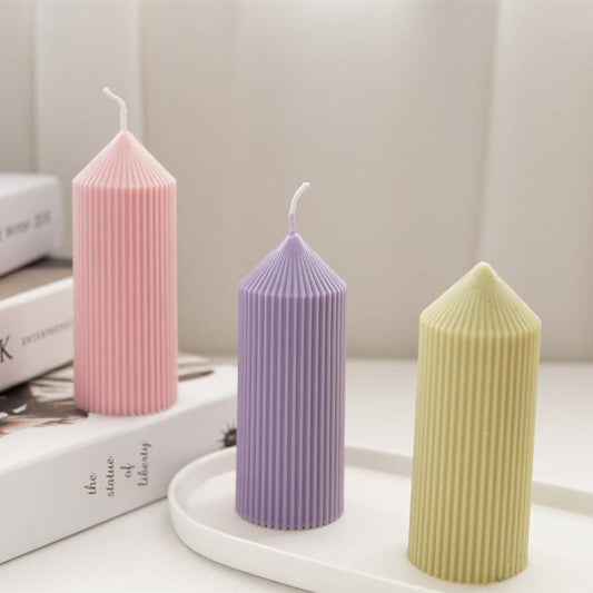 Geometric Pinstripe Apex Candle Plastic Mould Candles Moulds