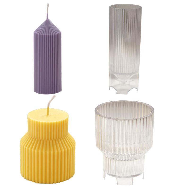Geometric Pinstripe Apex Candle Plastic Mould Candles Moulds
