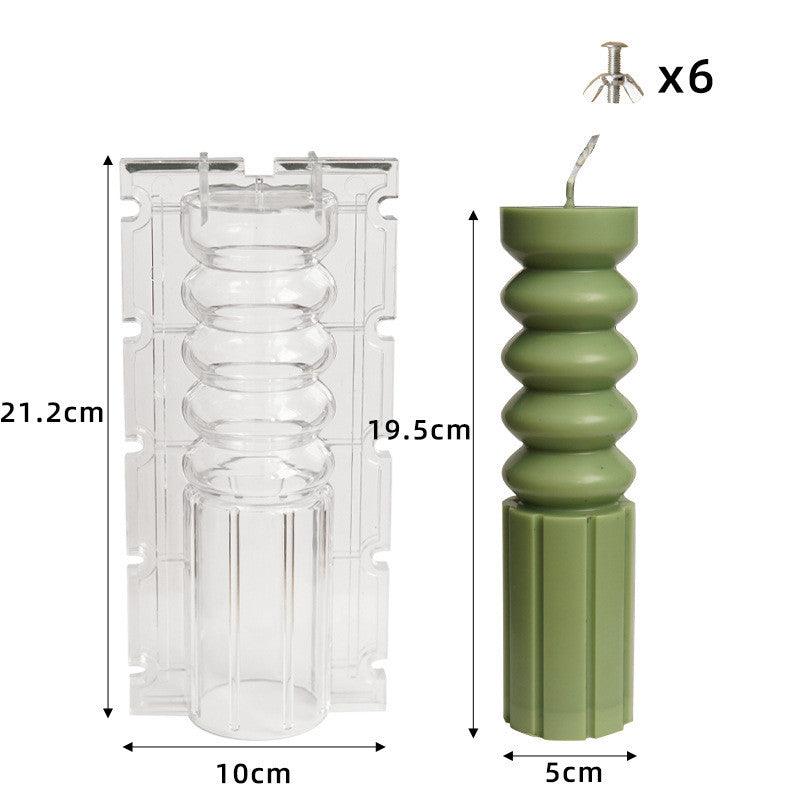 Geometric Stripe Cylindrical Candle Mould Plastic Candles Moulds