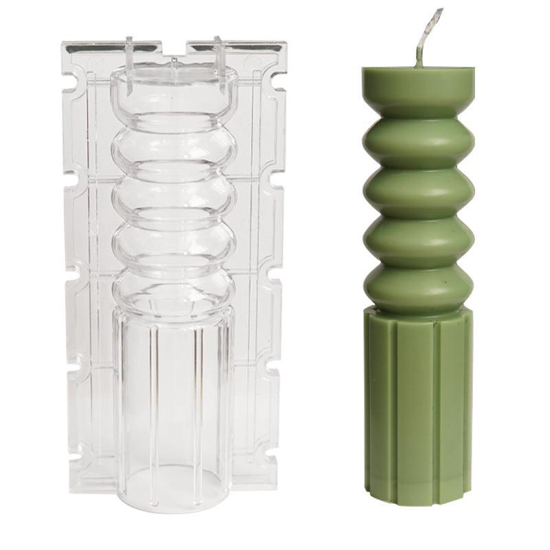 Geometric Stripe Cylindrical Candle Mould Plastic Candles Moulds