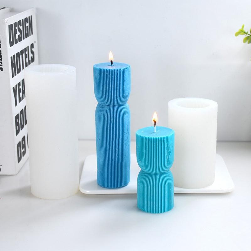 Geometric Striped Cylindrical Candle Silicone Mould Candles Moulds