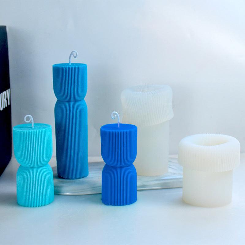 Geometric Striped Cylindrical Candle Silicone Mould Candles Moulds