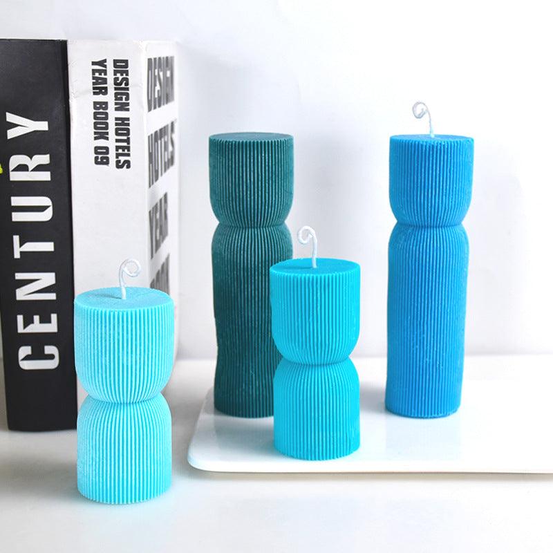 Geometric Striped Cylindrical Candle Silicone Mould Candles Moulds