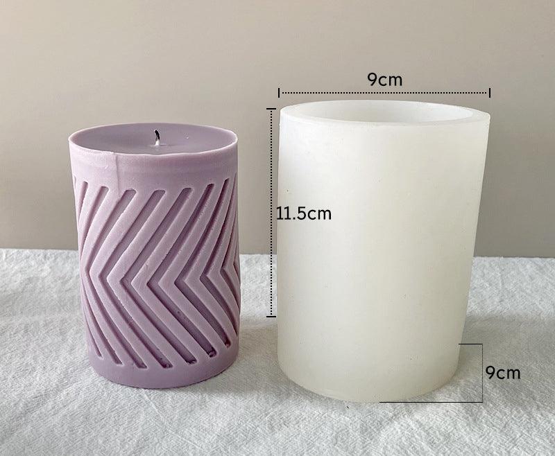 Geometric Stripes Waves and Diamond Pillar Candle Silicone Mould Candles Moulds